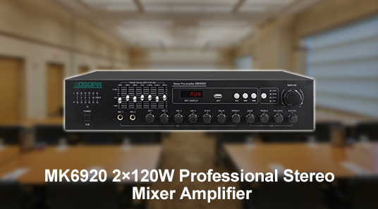 Amplificador mixer estéreo profissional MK6920 2 × 120W