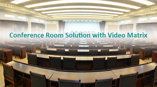 Solução de sala de conferências com matriz de vídeo