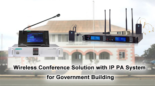 Solução de conferência sem fio com sistema IP PA para construção governamental