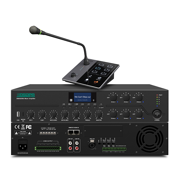 DMA6250U 250W 6 Zonas Amplificador Mixer Digital com estação de paginação remota