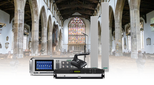 Solução de sistema de som profissional para igrejas