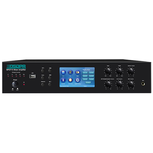 MP2715 150W 6 Zonas Amplificador Misturador com SD/USB/Tuner/Bluetooth/Temporizador
