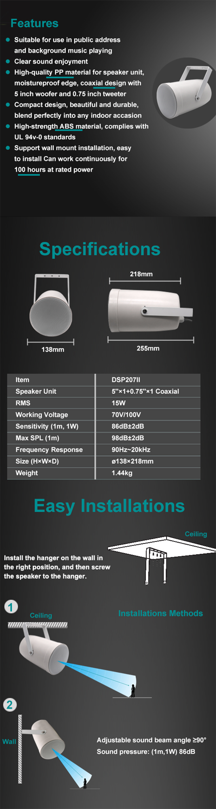 DSP207II Sound Projector