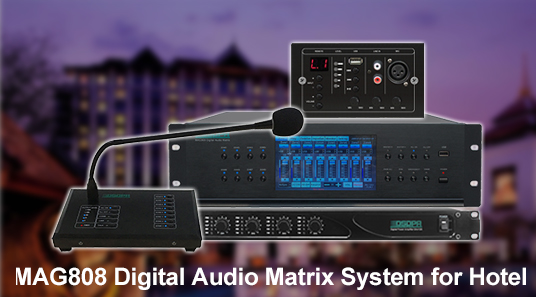 MAG808 Sistema de Matriz de Áudio Digital para Hotel