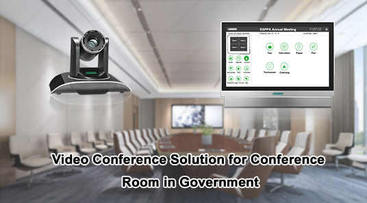 Solução de videoconferência para sala de conferências no governo