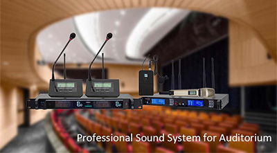 Sistema de som profissional para auditório