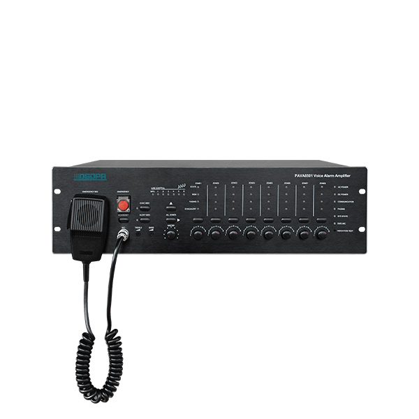 PAVA8501 Anfitrião do sistema de transmissão de emergência de alarme de voz 8 zonas