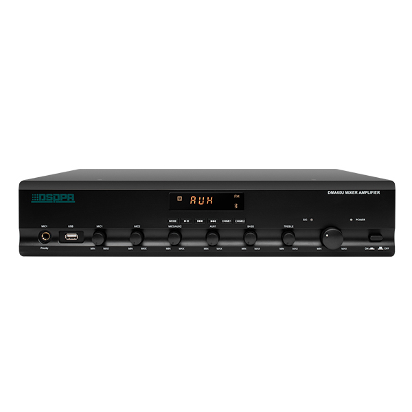 DMA60U 60W Amplificador Mixer Digital com USB /Bluetooth /FM/Chime/Siren/4 Mic (Com PP e DC24V)
