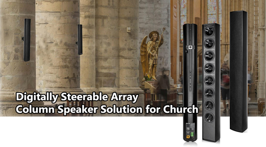 Solução de alto-falante de coluna direcional para igreja, nova geração, série DSP1500